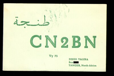 QSL Karte Radio Marokko CN2BN 1956 Tanger op Diego Valera   B263
