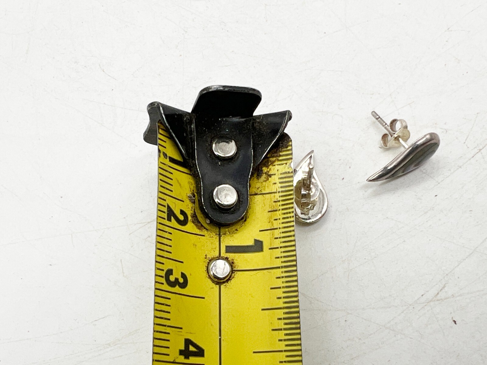 VINTAGE SOLID STERLING SILVER ABALONE SET TEARDRO… - image 5