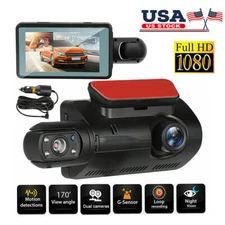 1080P Dual Lens Car DVR Dash Cam Video Recorder G-Sensor Front and Inside Camera