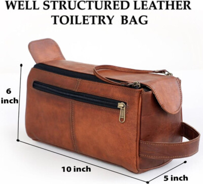11 inch travel bag toiletry 11'' Vintage Goat Leather Travel Toiletry Bag Shaving Dope Kit Men Shaving  Case