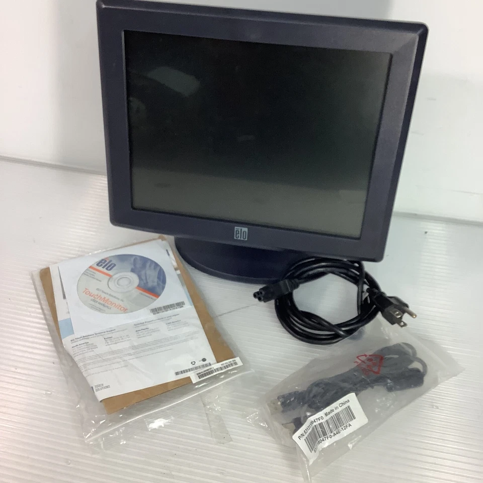Elo 1715L 17" Touch Screen Display Monitor - VGA, USB, VESA, Swivel Stand - USED - Image 2 of 4