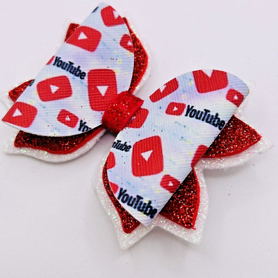 Youtube Haarspange Schleife handgefertigt Mädchen Party Geschenk Zubehör rot Set You Tube