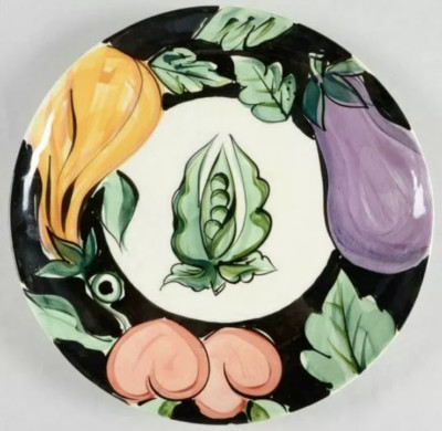 Vicki Carroll Studio Bon Appetite Dinner Plate EXCELLENT Condition SIGNED & RARE