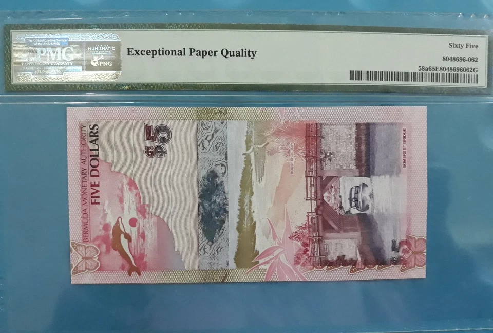 2009 BERMUDA $5 PMG65 EPQ GEM UNC [P-58a] - Image 2 of 4