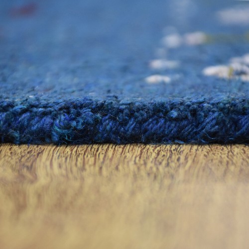 Eco-Friendly Hand Knotted Loom Silk Mix Area Rug Contemporary Blue BBLSM585 - Picture 70 of 108