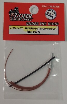 BROWN 6-CYLINDER PREWIRED DISTRIBUTOR GOFER 1/24 & 1/25 SCALE MODEL CAR PART