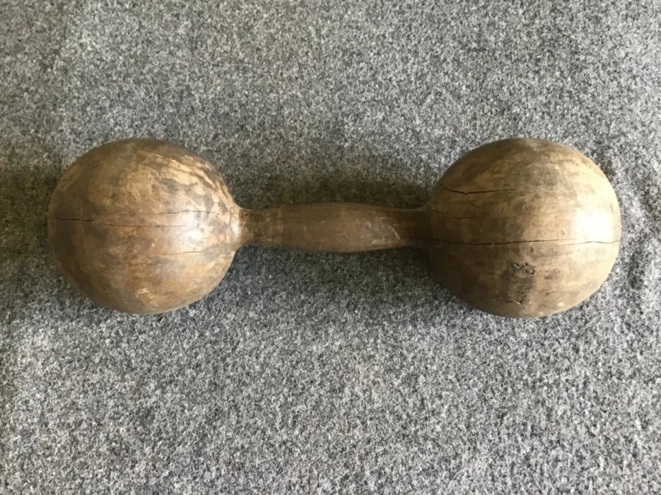 Antiguo universal vintage Akron.O. Peso de campana de madera de 1 1/2 lb  Foto 3 de 4