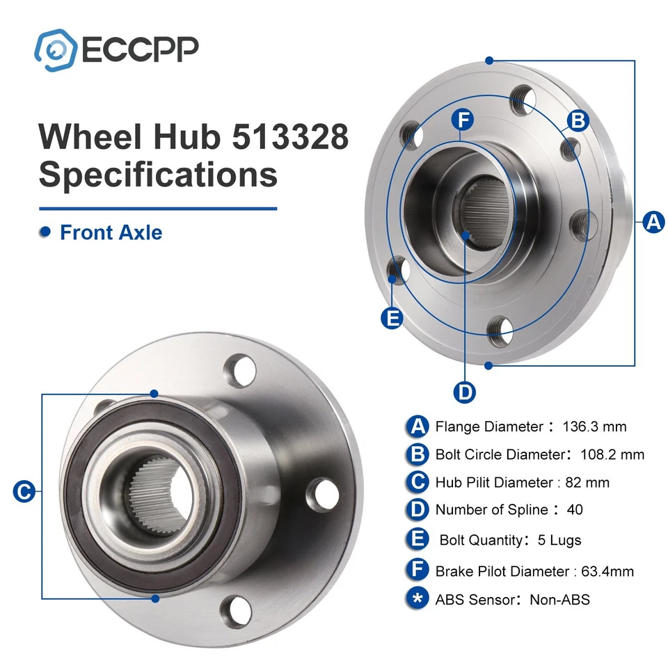 2 piezas cojinetes de cubo de rueda delanteros para 2011 2012 2013 2014 Volvo S60 S80 XC60 XC70 Foto 2 de 4