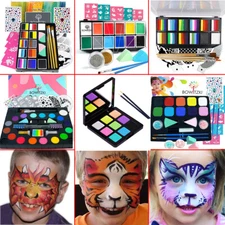 Professional Face Paint kits Sensitive Skin Face Painting set for Kids Stencils
