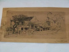 Antique Signed Woodcut "Le lapin Agile" 