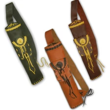 RECURVE/HORSE/COMPOUND/LONGBOW FINISHED LEATHER SHOULDER BACK ARROW QUIVER BAG