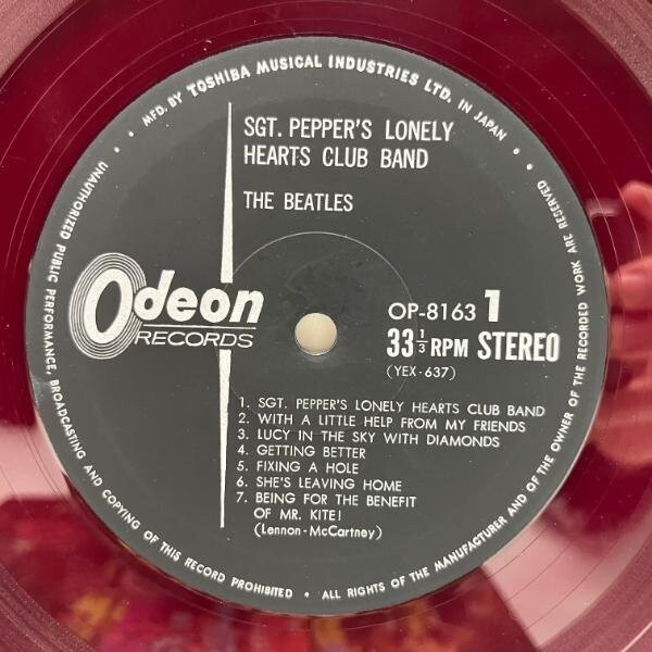 LP/GF Beatles Sgt Peppers Lonely Hearts Club Band（-red Vinyl AP8163 APPLE Japan /00400 THE BEATLES SGT PEPPER'S LONELY HEARTS CLUB BAND RED VINYL