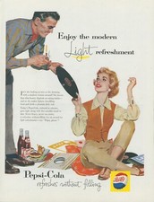 1957 Pepsi Cola Records Albums Jazz Modern Woman Look Listen Vtg Print Ad SP21