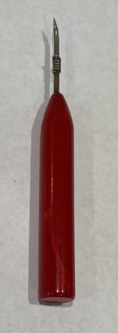 2 Vintage Sewing Awls - C. A. Myers Leather Complete in Box + Red Curved Tailor?