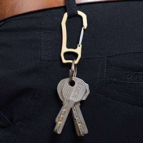 Solid Brass Carabiner Key Ring Key Chain Buckle Clip Snap Hook Handbag Clasp EDC - Picture 6 of 9
