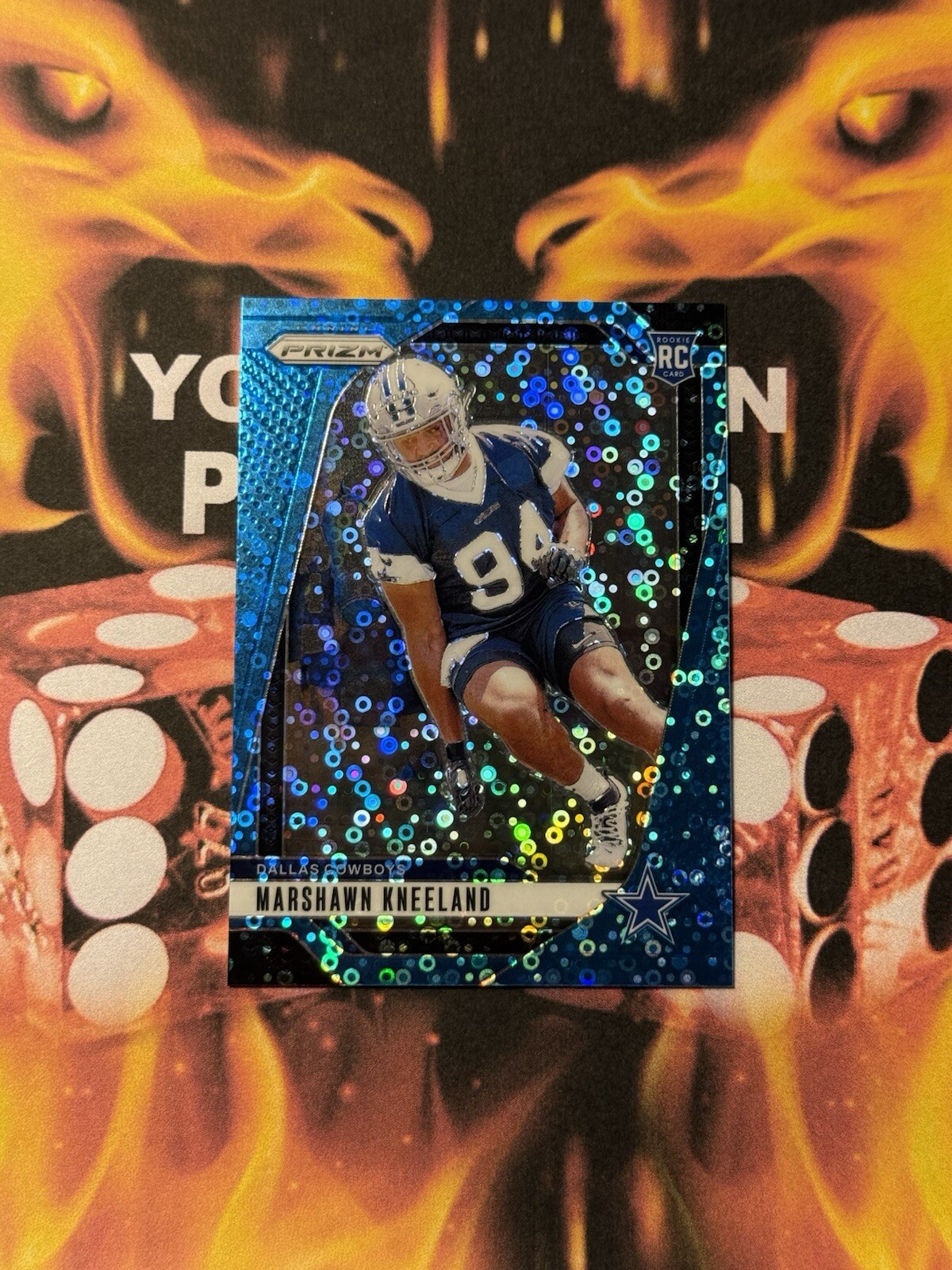 2024 Prizm Marshawn Kneeland No Huddle Blue Disco 58/99 Rookie Card No #373