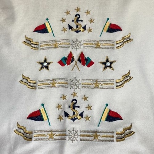 VINTAGE ALFRED DUNNER NAUTICAL DESIGN CREW NECK SWEATSHIRT POLY/COTTON L - Picture 3 of 5