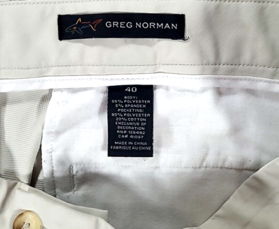 Greg Norman Golf Shorts Mens 40 Beige Cream | eBay
