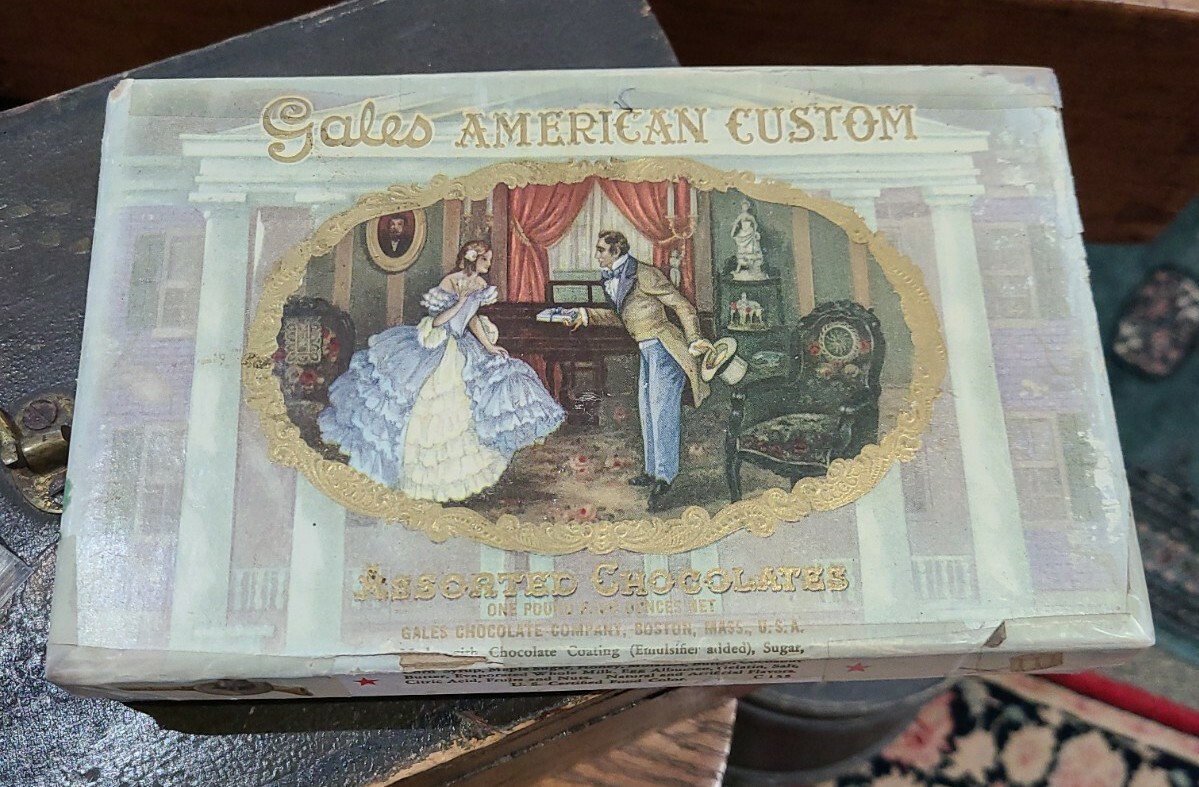 ヴィンテージ　GALES AMERICAN CUSTOM チョコレートの紙箱 VINTAGE ◇ ADVERTISING BOX ONLY ◇ GALES AMERICAN CUSTOM ASSORTED