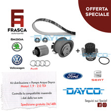 KIT Distribuzione + Pompa Acqua Dayco VW Jetta 3 New Beetle 1.9 TDI 105 101 CV