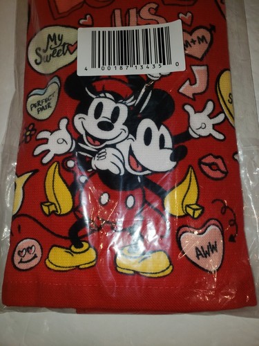 Disney Mickey Mouse Minnie and Pluto Valentines Kitchen Towel Set Red Hearts - Picture 6 of 6