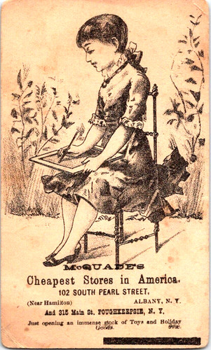 McQuades Cheapest Shoes America Albany NY Poughkeepsie NY Victorian Trade Card