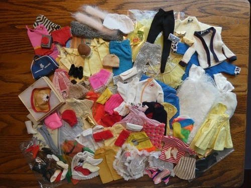 Vtg 60s-70s Mattel Barbie or Clone Lot-Heavy TLC Junk Parts Pieces Clothing Etc