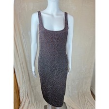 Forever 21 Glitter Sparkle Scoop Neck Tank Dress Womens M Multicolored