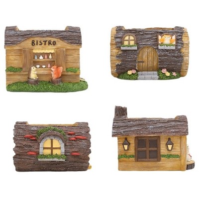 Exquisite Cartoon Stump House Ornament Sculpture Household Supply Children Toy