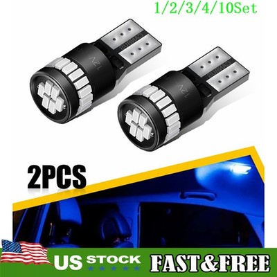 High Power 8000k T10 194 LED 168 2825 License Plate Light Bulb Blue W5W 2/10x