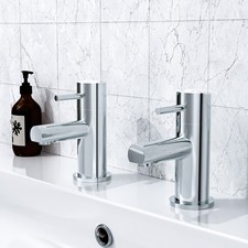 Blossom Modern Chrome Single Pair Of Hot And Cold Basin Sink Taps