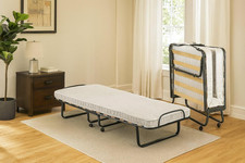 Letto Pieghevole Deva, Brandina Con Rete 12 Doghe, Materasso Incluso, Lettino Sa