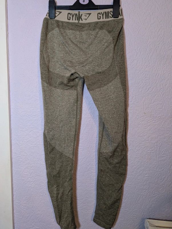 Gymshark Flex Leggings Khaki Sand Seamless Leggings Size M image 4