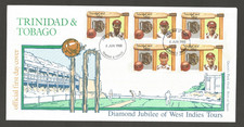 Trinidad & Tobago: 1988 West Indian Cricket FDC.  SG736-740
