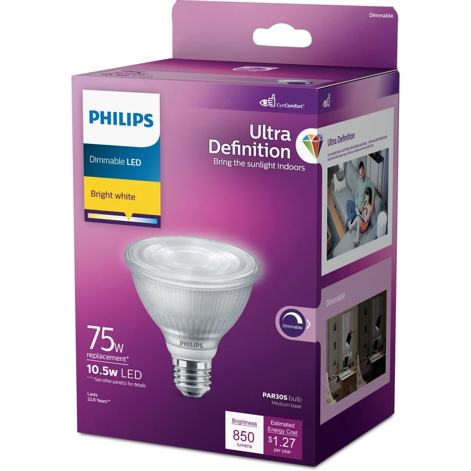 Philips 75w Par30s Bw Led Bulb 575968 Philips 575968 046677575960 - Image 4 of 4