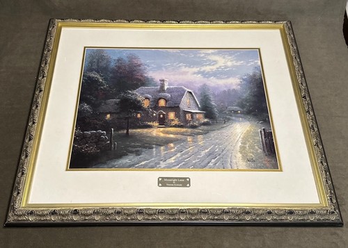 Thomas Kinkade "Moonlight Lane" Signed Limited Edition 862/2400 Framed COA - Picture 11 of 22