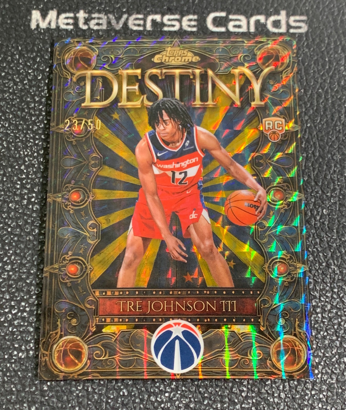 2025-26 Topps Chrome Tre Johnson III RC Rookie Destiny Gold Geometric 23/50