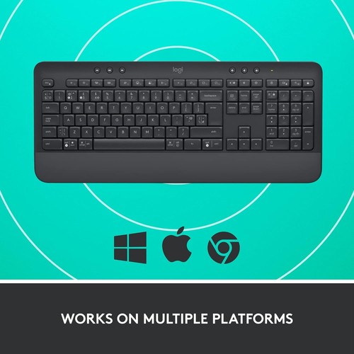 Logitech Signature K650 Wireless Keyboard with Wrist Rest, QWERTZ German - Grey - Picture 3 of 6