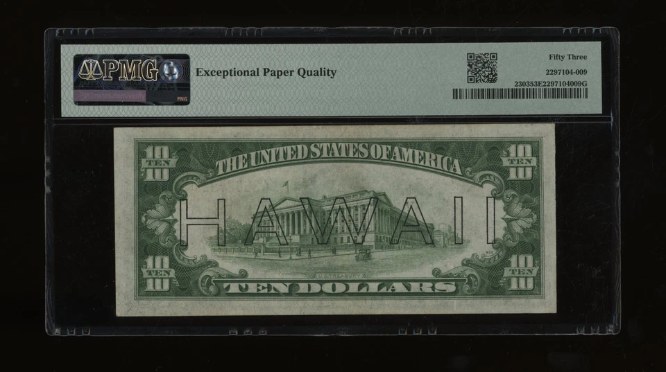 DBR 1934-A $10 FRN Hawaii LB Block Fr. 2303 PMG 53 EPQ Serial L43602792B - Image 2 of 2