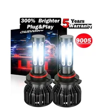 4-Sides 9005 LED Headlight Conversion Kit High Low Beam Bulbs 6000K Super Bright