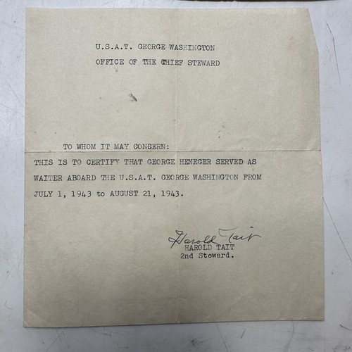 WW2 United States Maritime Service Regular Enrollment 1943 San Francisco, Ca. - Picture 3 of 6