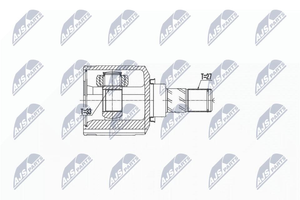 NTY CV Joint Drive Shaft Kit NPW-MS-052 For Mitsubishi, Left Front, 27x33