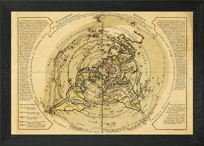 Weltkarte 1756 gerahmtes Wandbild Poster Leinwanddruck Bild