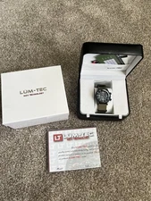 Lum-Tec Vortex D1 Mens Black Watch Solar with box and papers 
