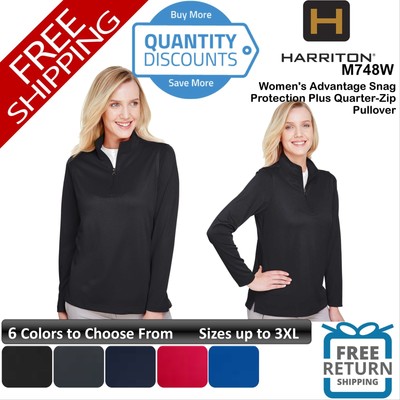   Harriton Women Advantage Snag Protection Quarter-Zip Pullover Up To 3XL M748W