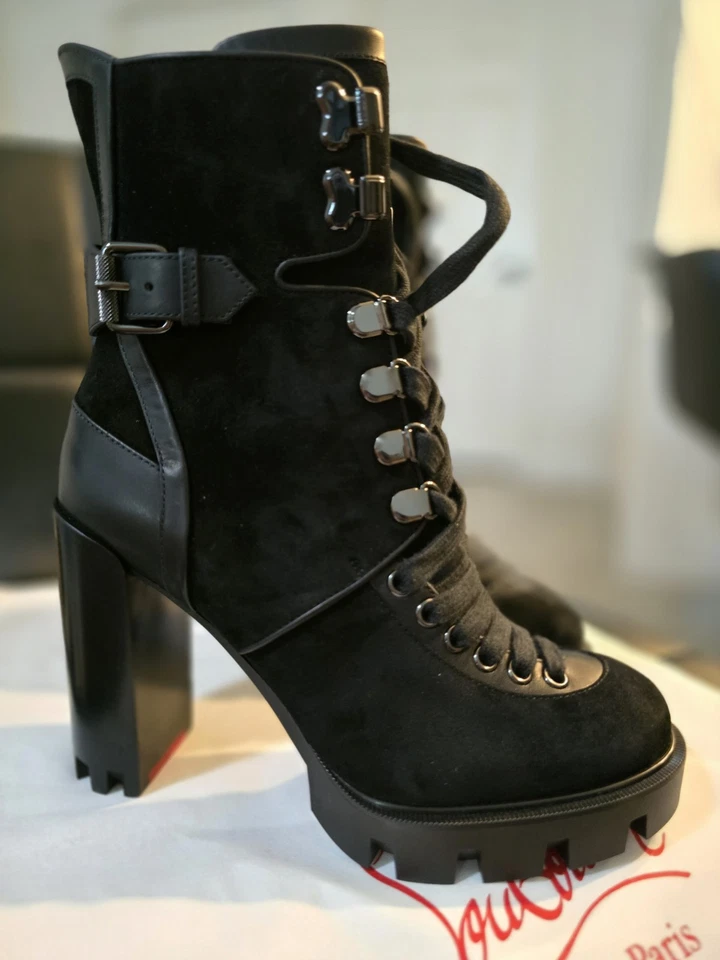 100mm New Macademia Mixed Leather Ankle Boots - Image 4 of 4