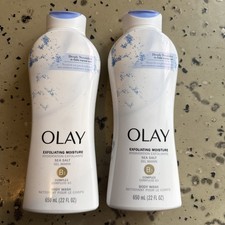 2 X OLAY Exfoliating Moisture Sea Salt Body Wash B3 Complex 22Fl oz Each New