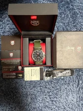 STUSSY LUMINOX FIELD DAY DATE WATCH Stainless Steel Vintage Japan Limited