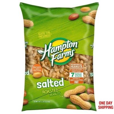 Hampton Farms Salted In-Shell Peanuts 5 lb Bag Roasted Snack