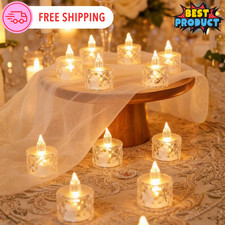 1/12pcs Flameless LED Tea Lights Candle Halloween Thanksgiving Home Decor Light